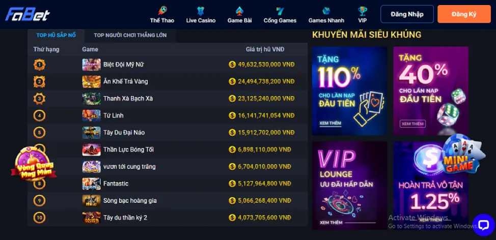 Ưu đãi nạp tiền dg88 win